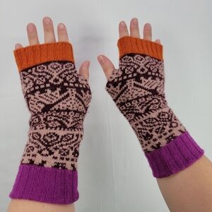 Colorful Knit Fingerless Hand Muffs
